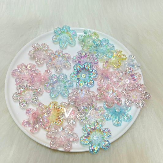 45MM Electroplated Six Petals Flower Mix 100PK